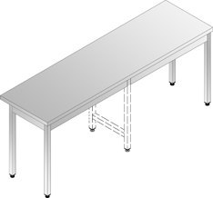 Stół roboczy ze stali nierdzewnej 240x60x85 cm Asber WT-246 PL
