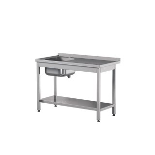 Stół ze zlewem i półką dolną 170x70x85 cm Asber STW-177/1 PL L S