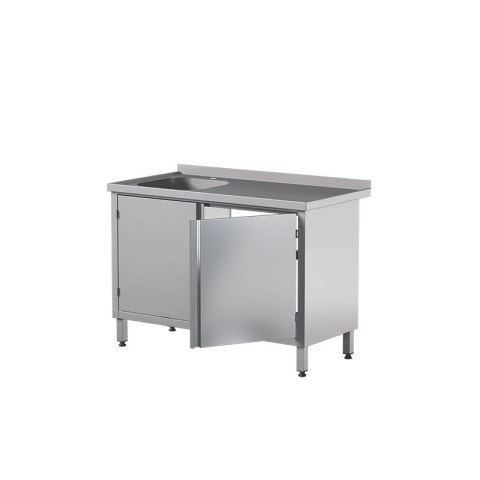Stół ze zlewem i szafką 2-drzwiową skrzydłową 150x70x85 cm Asber STW-157/1 PL L 2HD C