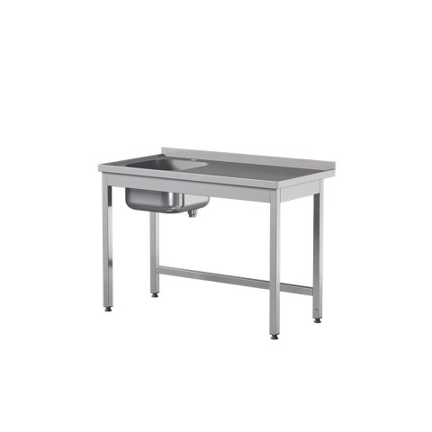Stół ze zlewem i wzmocnieniem 140x70x85 cm Asber STW-147/1 PL L B