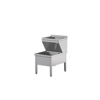 Umywalka porządkowa dwukomorowa 50x70x85 cm Asber STW-57/2L STW-57/2L