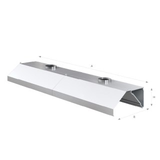 Okap przyścienny trapezowy 390x120x45 cm Asber WEH-3912/2
