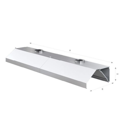 Okap przyścienny trapezowy 400x110x45 cm Asber WEH-4011/2