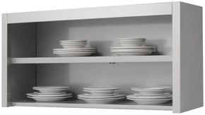 Otwarta szafka wisząca ze stali nierdzewnej 180x30x60 cm Asber HC-183