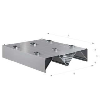 Okap centralny indukcyjny 120x240x45 cm Asber CEHI-1224/1