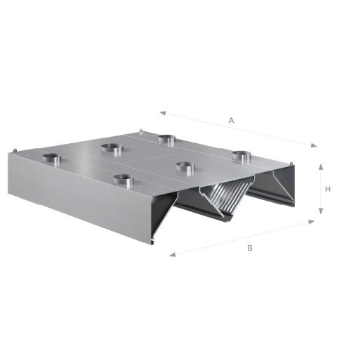 Okap centralny indukcyjny 140x180x45 cm Asber CEHI-1418/1