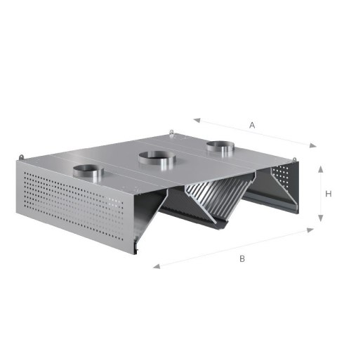 Okap centralny kompensacyjny 160x240x45 cm Asber CEHC-1624/1