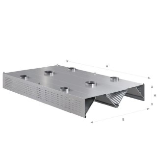 Okap centralny kompensacyjny 360x180x45 cm Asber CEHC-3618/2