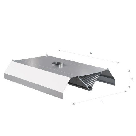Okap centralny trapezowy 190x160x45 cm Asber CEH-1916/1