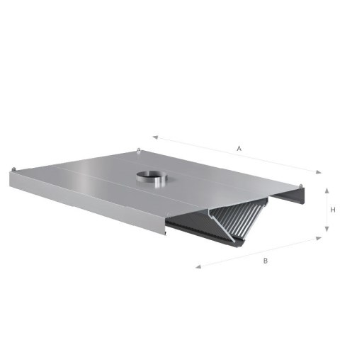 Okap centralny trójkątny 130x120x45 cm Asber CEHO-1312/1