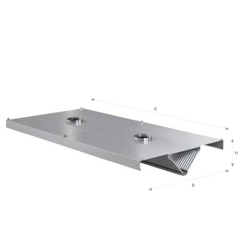 Okap centralny trójkątny 380x120x45 cm Asber CEHO-3812/2