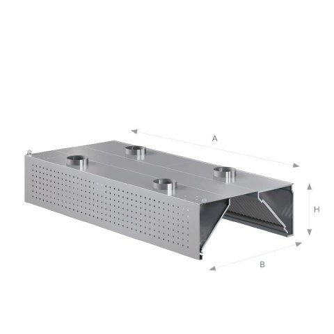 Okap przyścienny indukcyjno-kompensacyjny 150x130x45 cm Asber WEHIC-1513/1