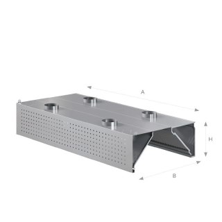 Okap przyścienny indukcyjno-kompensacyjny 230x90x45 cm Asber WEHIC-2309/1