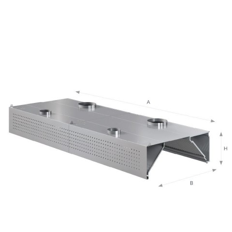 Okap przyścienny indukcyjno-kompensacyjny 320x130x45 cm Asber WEHIC-3213/2