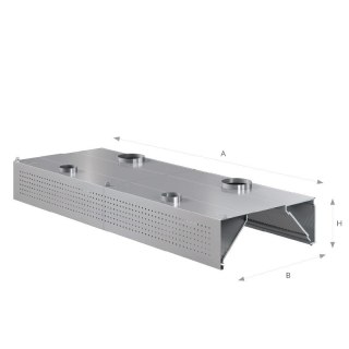 Okap przyścienny indukcyjno-kompensacyjny 360x110x45 cm Asber WEHIC-3611/2