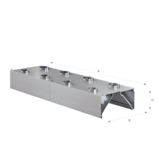 Okap przyścienny indukcyjny 350x100x45 cm Asber WEHI-3510/2