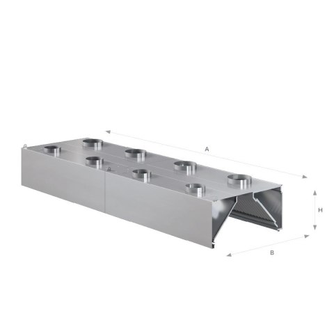 Okap przyścienny indukcyjny 400x130x45 cm Asber WEHI-4013/2