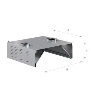 Okap przyścienny kompensacyjny 240x110x45 cm Asber WEHC-2411/1