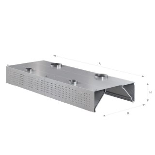 Okap przyścienny kompensacyjny 330x90x45 cm Asber WEHC-3309/2