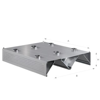 Okap centralny indukcyjno-kompensacyjny 120x200x45 cm Asber CEHIC-1220/1