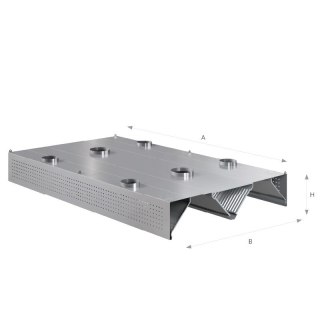 Okap centralny indukcyjno-kompensacyjny 400x180x45 cm Asber CEHIC-4018/2