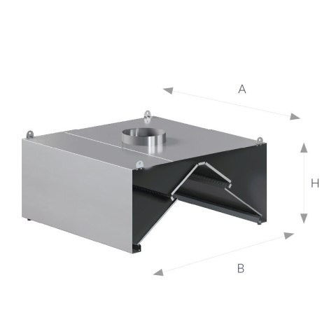 Okap kondensacyjny ze stali nierdzewnej 160x100x45 cm Asber KEH-1610/1