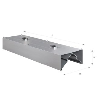 Okap kondensacyjny ze stali nierdzewnej 320x80x45 cm Asber KEH-3208/2