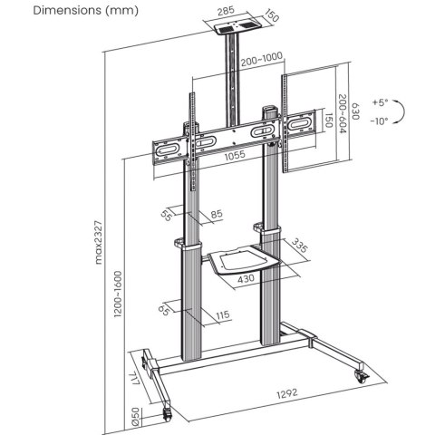 Stojak do TV 60-100 cali ART S-15-AL Heavy Duty aluminium