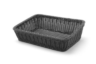 Kosz skośny prostokątny czarny 400x300x120 mm Hendi 426678