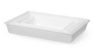 Płaski pojemnik do panierowania, HENDI, 12L, biały, 535x385x(H)85mm, Prostokątny