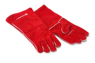 Rękawice do grilla skórzane czerwone 2 szt. 410 mm Hendi 556580
