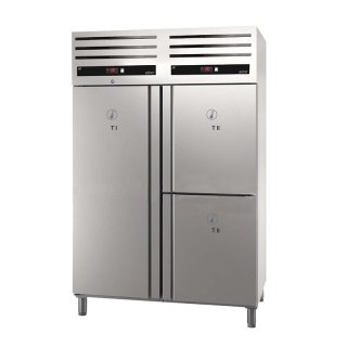 Szafa chłodnicza dwutemperaturowa trzydrzwiowa 2x527 l GN 2/1 1318x842x2040 mm Asber GCPZ-1403/2