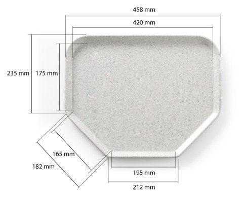 Taca trapezowa AmerBox granitowa 455x355 mm Hendi 876657