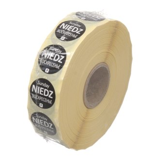Etykiety Food Safety na każdy dzień tygodnia - jednorazowe, HENDI, Niedziela, 2000 szt., ⌀19xmm