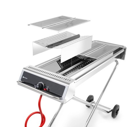 Grill gazowy jezdny Xenon Pro 7,5 kW na kółkach do gastronomii Hendi 148105