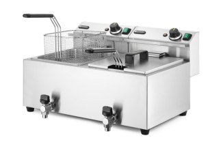 Podwójna frytownica elektryczna z kranem spustowym 2x8 l Masterpro Hendi 209301
