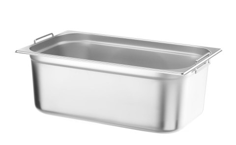 Pojemnik GN 1/1 z chowanymi uchwytami, HENDI, Profi Line PLUS, GN 1/1, 28L, srebrny, 530x325x(H)200mm