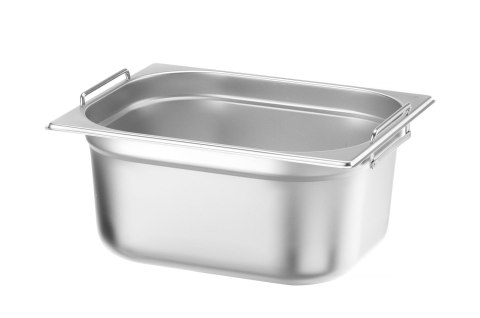 Pojemnik GN 1/2 z chowanymi uchwytami, HENDI, Profi Line PLUS, GN 1/2, 9,5L, srebrny, 325x265x(H)150mm