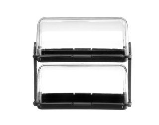 Witryna chłodnicza roll-top dwupoziomowa 38x26 cm czarna Hendi 871614