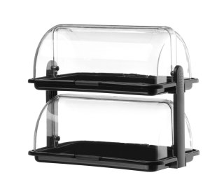 Witryna chłodnicza roll-top dwupoziomowa 38x26 cm czarna Hendi 871614
