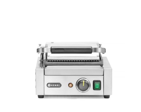 Grill kontaktowy elektryczny dół gładki góra ryflowana 22x23 cm Hendi 263600