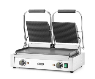 Grill kontaktowy elektryczny podwójny płyta dolna gładka 48x23 cm Hendi 263808