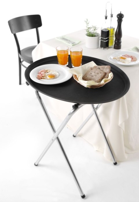 Owalna taca do serwowania dań XL stalowa 735x600 mm Hendi 508831