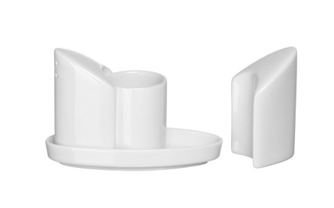 Przyprawnik porcelanowy 3-częściowy sól pieprz wykałaczki Hendi 786420