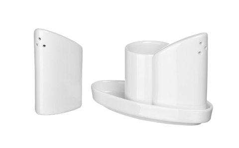 Przyprawnik porcelanowy 3-częściowy sól pieprz wykałaczki Hendi 786420