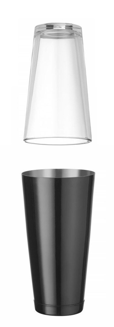 Shaker bostoński BarUp stalowy z czarną powłoką 0,8 l Hendi 596678