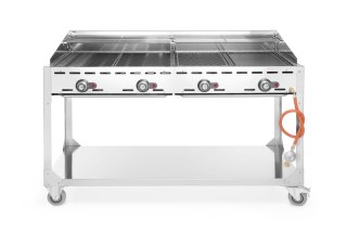 Duży grill gazowy 4-palnikowy jezdny na kółkach Green Fire Hendi 149614