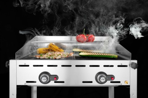 Grill gazowy Green Fire Profi Line 2-palnikowy gastronomiczny Hendi 149621