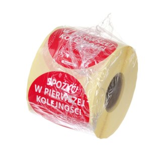 Naklejki gastronomiczne spożyć w pierwszej kolejności zestaw 500 sztuk Hendi 850152