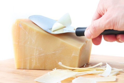 Nóż do sera żółtego z otworami i ząbkami stalowy Hendi 856208